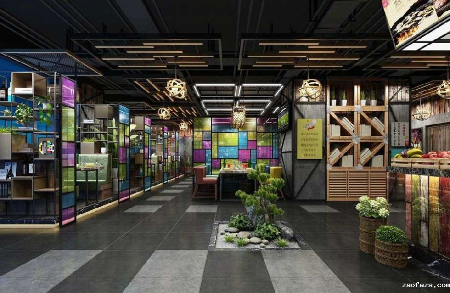 海鲜烧烤餐厅装修设计效果图