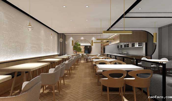 300m²郑州快餐店装修设计效果图