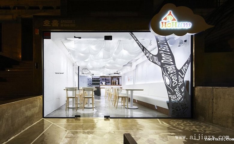 热门的白色创意主题餐馆装修效果图