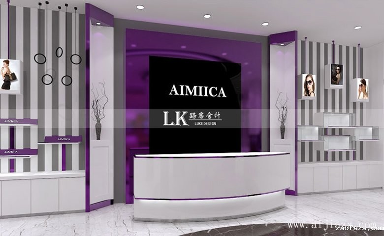 白色简约的女士精品店铺装修效果图