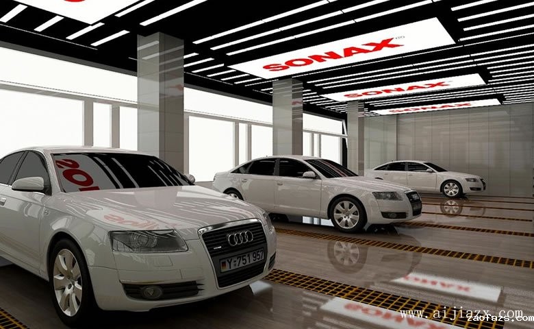  简约格调的汽车销售中心展示厅装修效果图