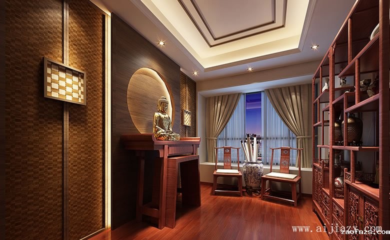 质朴古雅的中式风格别墅收藏室装修效果图