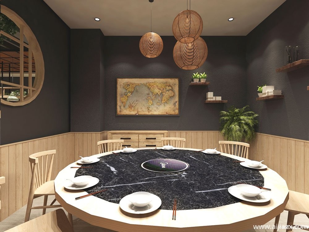 胖哥酸菜鱼餐饮店铺装修效果图